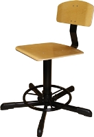 Промышленный винтовой стул с деревянным сидением и спинкой СтПД-02