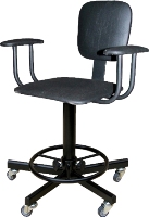 Стул винтовой прямоугольный с подлокотниками на колесах