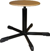 Табурет винтовой промышленный с деревянным сиденьем