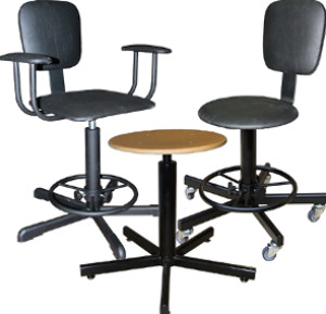 Промышленные стулья и винтовые табуреты